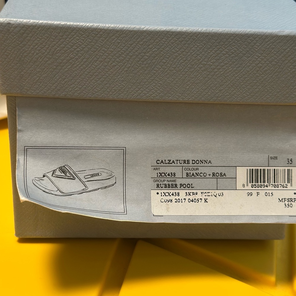 Prada Gray and Yellow Designer Box